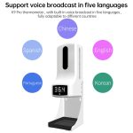 K9 Pro Freisprecheinrichtung Berührungsloser Körper Lichtempfindlicher Abstandssensor Thermometer + 1000 ml Automatischer berührungsloser Flüssigseifenspender mit Basishalterung – Bild 8