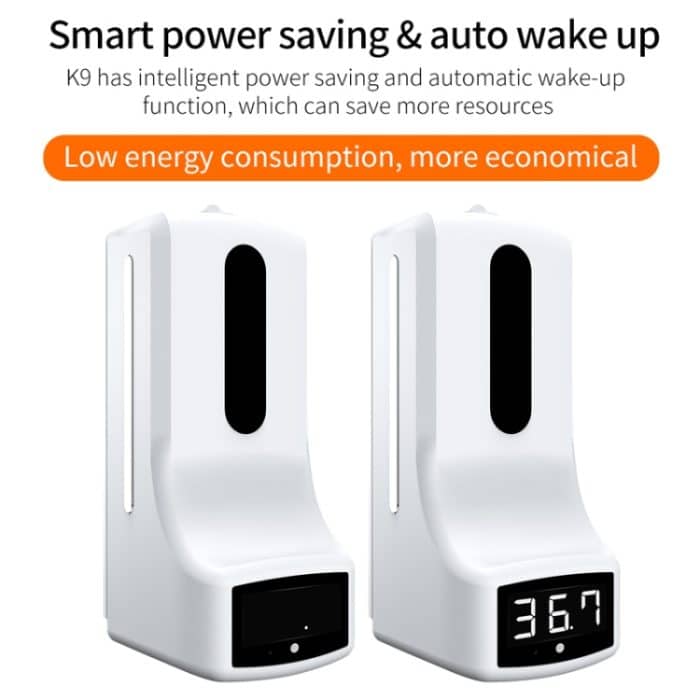 K9 Pro Freisprecheinrichtung Berührungsloser Körper Lichtempfindlicher Abstandssensor Thermometer + 1000 ml Automatischer berührungsloser Flüssigseifenspender mit Basishalterung – Bild 10