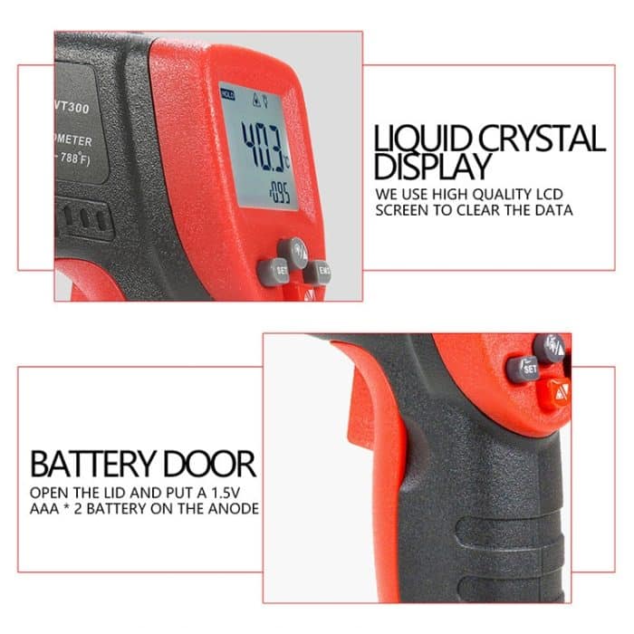 WintAct WT300 -50 Grad C ~ 420 Grad C Handheld Tragbarer Outdoor Berührungslos digitales Infrarot-Thermometer – Bild 5