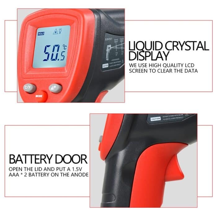 WintAct WT320 -50 Grad C ~ 380 Grad C Handheld Tragbarer Outdoor Berührungslos digitales Infrarot-Thermometer – Bild 5