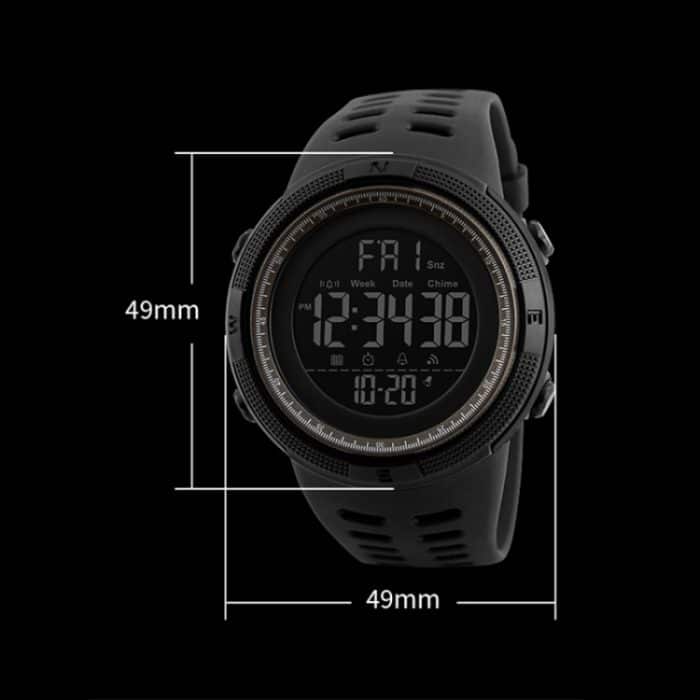 SKMEI 1251 Herren Modische Outdoor 50 m wasserdichte Sportuhr Digitaluhr mit PU-Armband – Bild 6