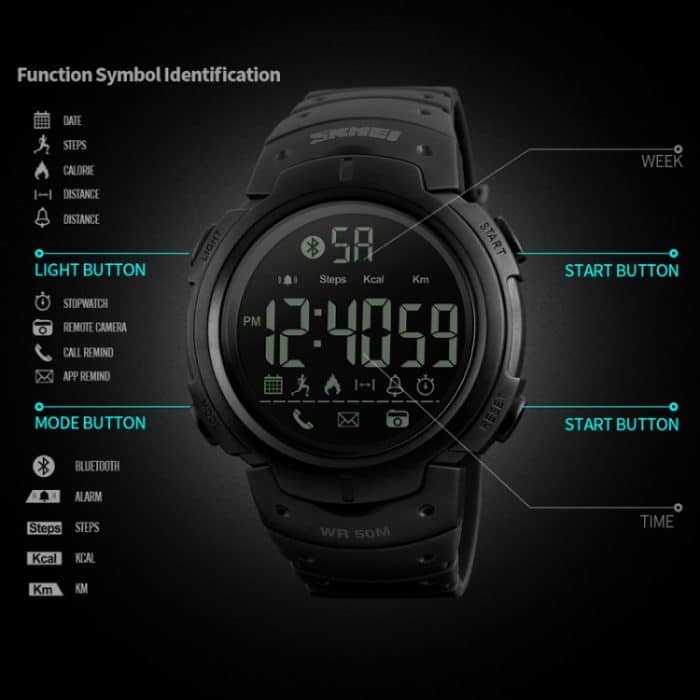 SKMEI 1301 Multifunktions-50 m wasserdichte Sport-Bluetooth-Smartwatch, kompatibel mit Android- und iOS-Systemen – Bild 4