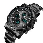 SKMEI 1389 Multifunktionale Herren-Business-Digitaluhr, 30 m wasserdicht, großes Zifferblatt, Armbanduhr mit Edelstahl-Armband, 1389 Black, 1389 Blue, 1389 Silver, 1389 Silver+Black – Bild 3