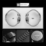 SKMEI 1389 Multifunktionale Herren-Business-Digitaluhr, 30 m wasserdicht, großes Zifferblatt, Armbanduhr mit Edelstahl-Armband, 1389 Black, 1389 Blue, 1389 Silver, 1389 Silver+Black – Bild 6