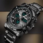 SKMEI 1389 Multifunktionale Herren-Business-Digitaluhr, 30 m wasserdicht, großes Zifferblatt, Armbanduhr mit Edelstahl-Armband, 1389 Black, 1389 Blue, 1389 Silver, 1389 Silver+Black – Bild 8