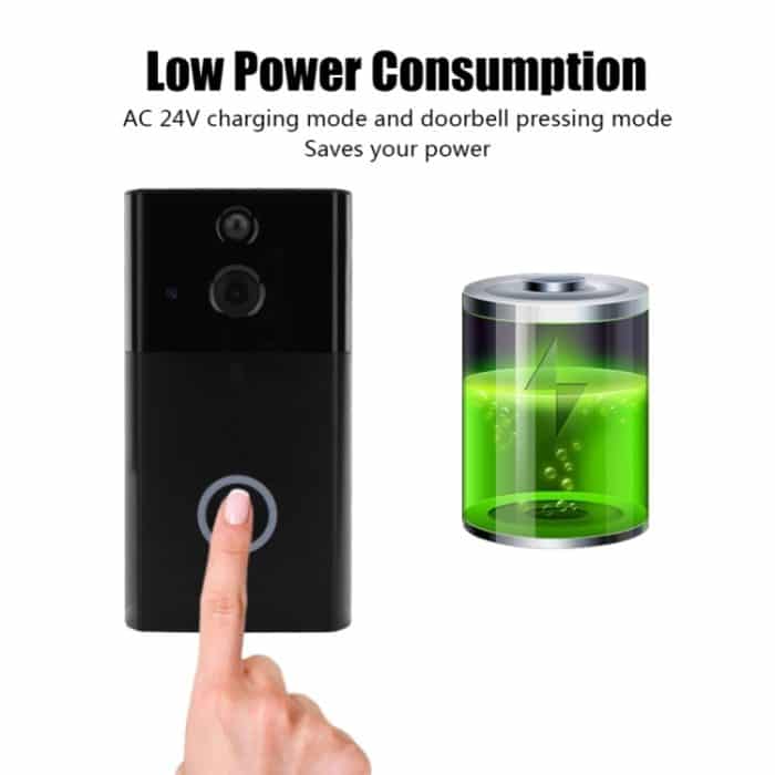 VESAFE HD 720P-Überwachungskamera, intelligente WiFi-Video-Türklingel-Gegensprechanlage, unterstützt TF-Karte und Infrarot-Nachtsicht- und Bewegungserkennungs-App für iOS und Android, VS-A5 Black, VS-A4 Silver – Bild 3