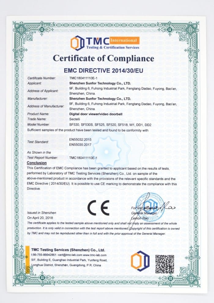 SNDD2 3.0 Zoll Bildschirm 3.0MP Überwachungskamera Digital Peephole Door Viewer, Unterstützung Infrarot Nachtsicht – Bild 8