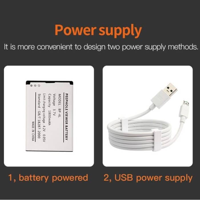 Danmini Q10 4,3-Zoll-Bildschirm, Bewegungserkennungskamera, Videoalarm, intelligenter digitaler Türspion, unterstützt TF-Karte, Q10 Gold, Q10 Black – Bild 3