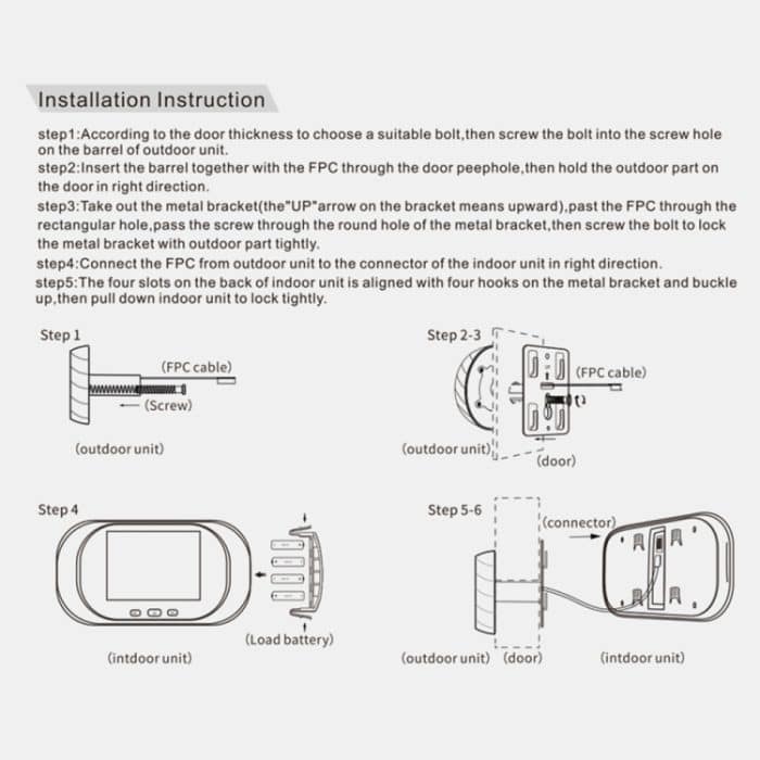 DD1 Intelligente elektronische Katzenaugen-Kamera-Türklingel mit 2,8-Zoll-LCD-Bildschirm, unterstützt Infrarot-Nachtsicht – Bild 9
