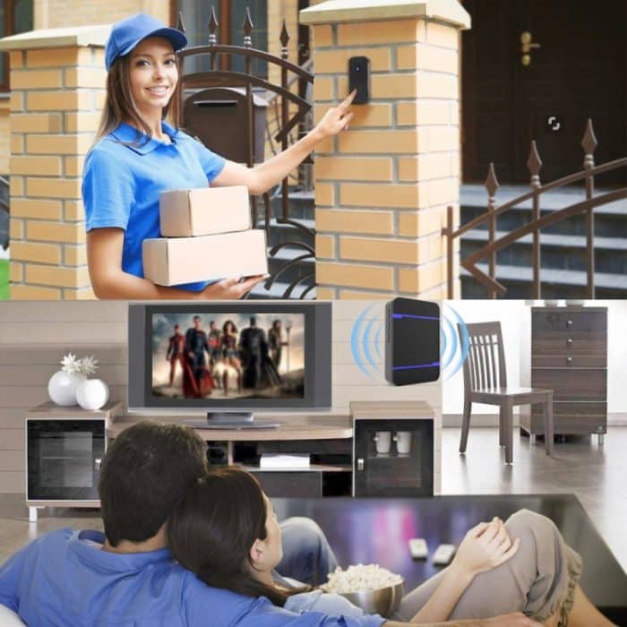 P7 110 dB kabelloser IP55 wasserdichter WLAN-Türklingelempfänger mit geringem Stromverbrauch und Nachtlicht, 53 Musikoptionen, Empfängerentfernung: 300 m, N15K-1T1-B White, N15K-1T1-B Black – Bild 9