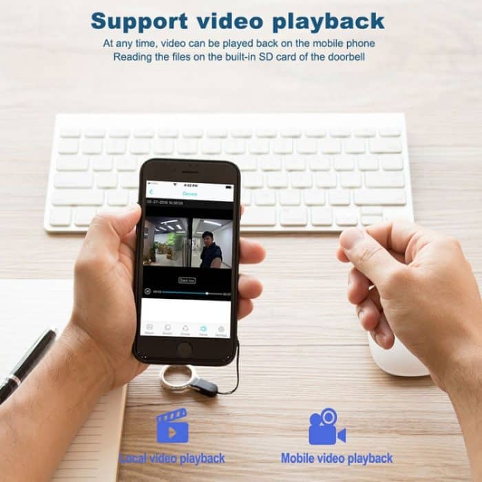 M101 WiFi Intelligente Video-Türklingel, unterstützt Infrarot-Nachtsicht / Bewegungserkennung / Zwei-Wege-Gegensprechanlage / 32 GB SD-Karte, M101 – Bild 13