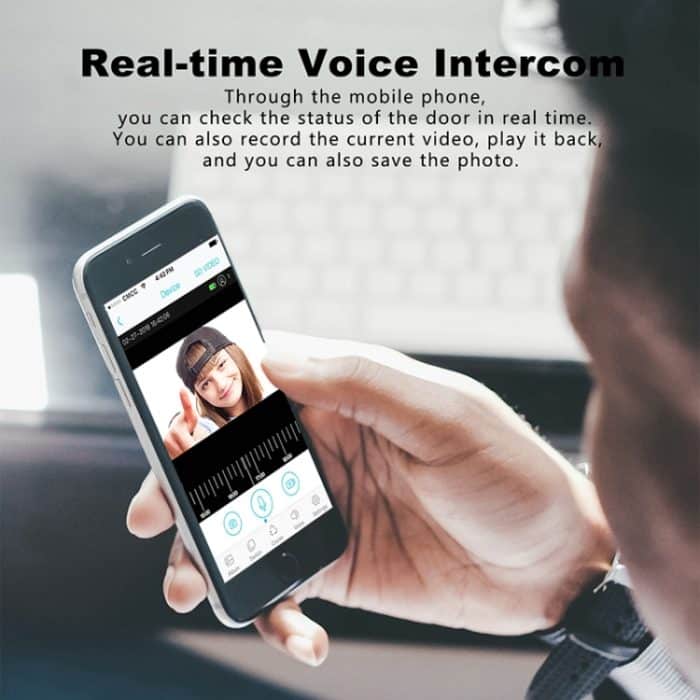 M200A 1080P WiFi Intelligente Video-Türklingel mit runden Tasten, unterstützt Infrarot-Bewegungserkennung und adaptive Rate sowie Zwei-Wege-Gegensprechanlage und Fern-/PIR-Weckfunktion, M200A – Bild 10