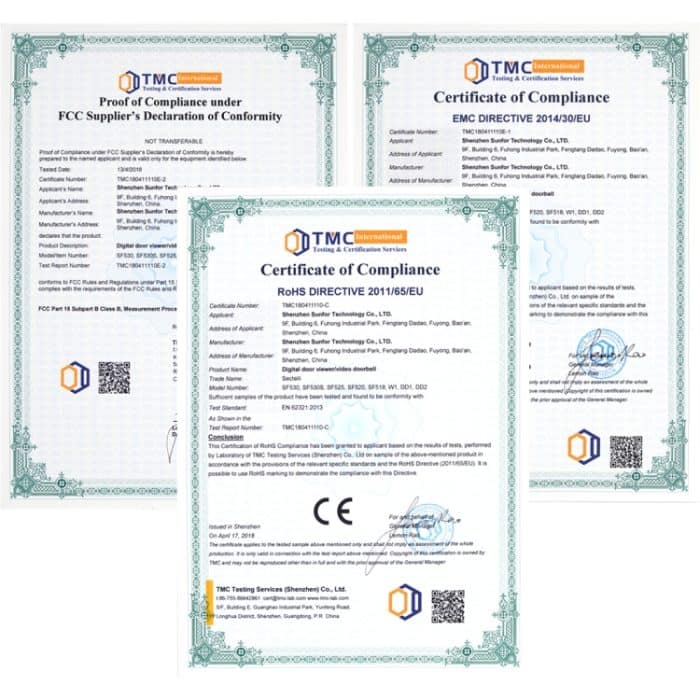 DD3 2,4-Zoll-TFT-Bildschirm 0,3 MP Sicherheits-Digital-Türspion, unterstützt Infrarot-Nachtsicht und 90 Grad Weitwinkel – Bild 7