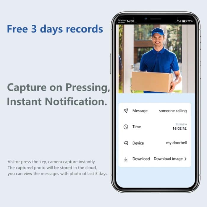 DoorBell i5 Smart-Türklingel HD Kabellose Bluetooth-WiFi-Sicherheitskamera Visuelle Türklingeln Diebstahlschutzunterstützung Bidirektionale Sprach-Gegensprechanlage, i5 – Bild 15