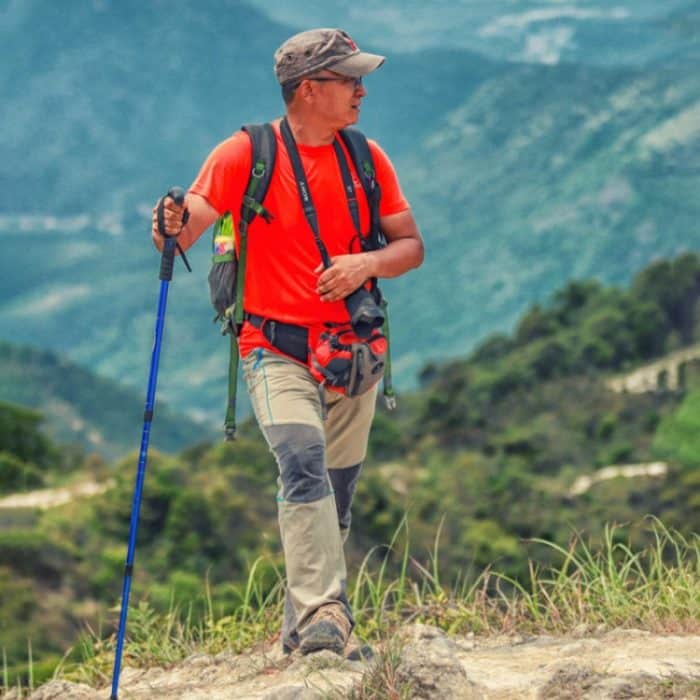 132 cm einziehbare drei Outdoor-Trekkingstöcke, teleskopisch, Red#132cm, Blue#132cm, Silver#132cm, Black#132cm – Bild 13