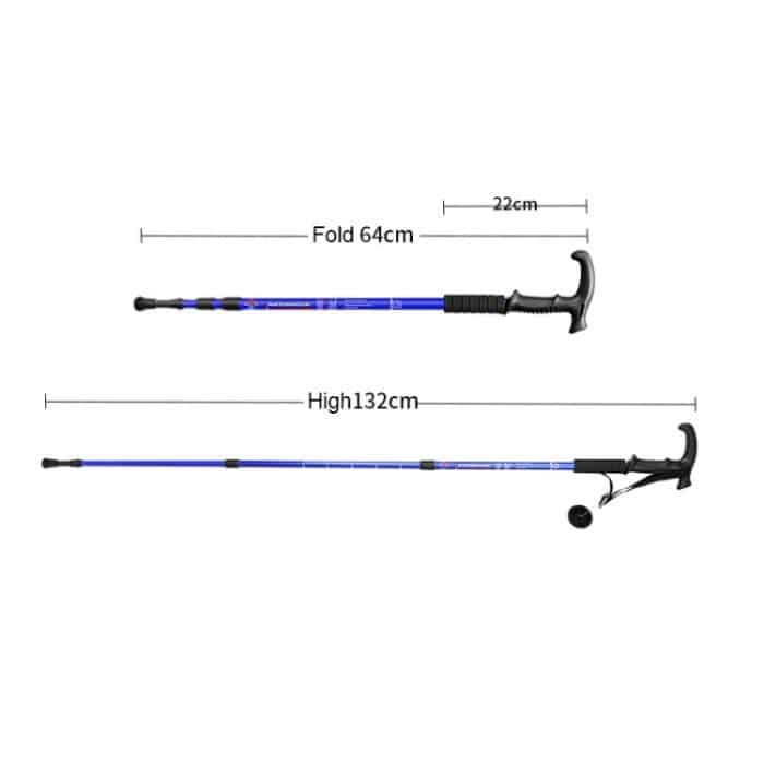 132 cm einziehbare drei Outdoor-Trekkingstöcke, teleskopisch, Red#132cm, Blue#132cm, Silver#132cm, Black#132cm – Bild 3