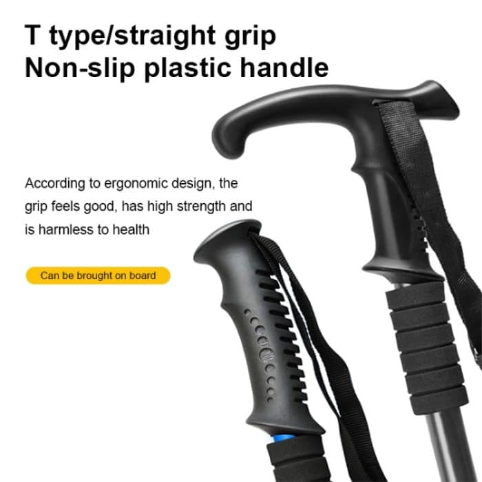 132 cm einziehbare drei Outdoor-Trekkingstöcke, teleskopisch, Red#132cm, Blue#132cm, Silver#132cm, Black#132cm – Bild 4