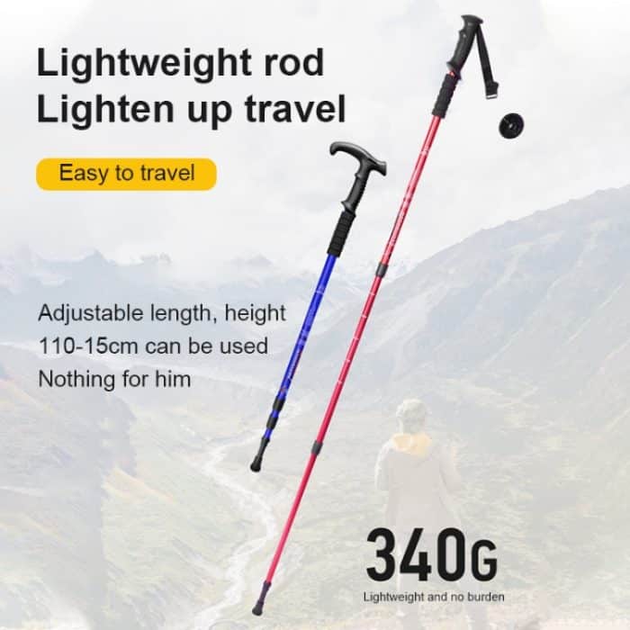132 cm einziehbare drei Outdoor-Trekkingstöcke, teleskopisch, Red#132cm, Blue#132cm, Silver#132cm, Black#132cm – Bild 7