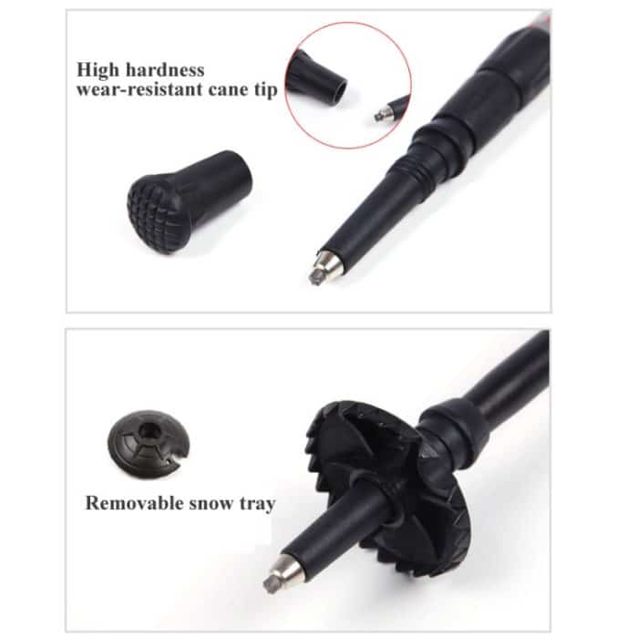 105 cm langer Bergsteigerstock mit vier geraden Schäften, Purple#105cm, Red#105cm, Blue#105cm, Silver#105cm, Black#105cm – Bild 3