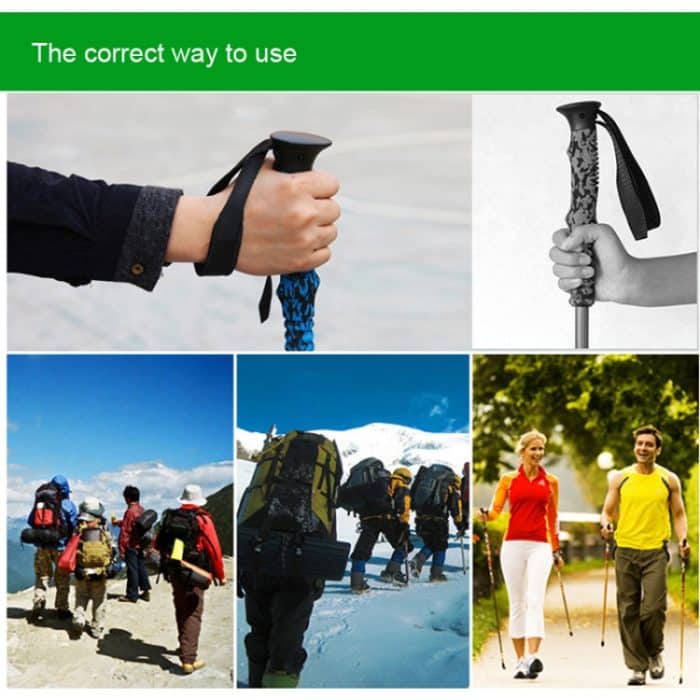 135 cm verstellbare, tragbare Aluminium-Trekkingstöcke für den Außenbereich, Orange#135cm, Red#135cm, Green#135cm, Blue#135cm – Bild 11