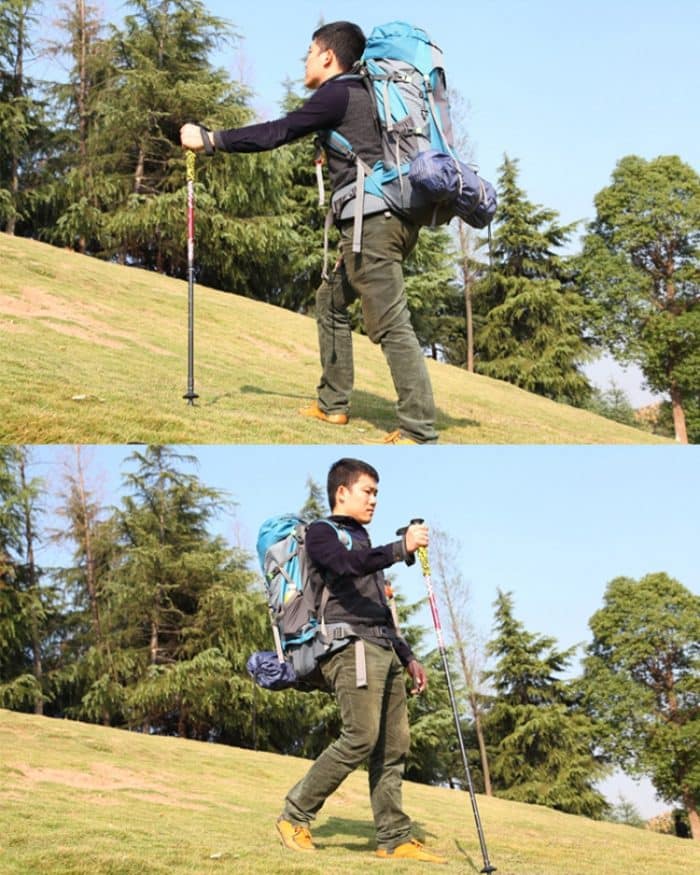 135 cm verstellbare, tragbare Aluminium-Trekkingstöcke für den Außenbereich, Orange#135cm, Red#135cm, Green#135cm, Blue#135cm – Bild 8