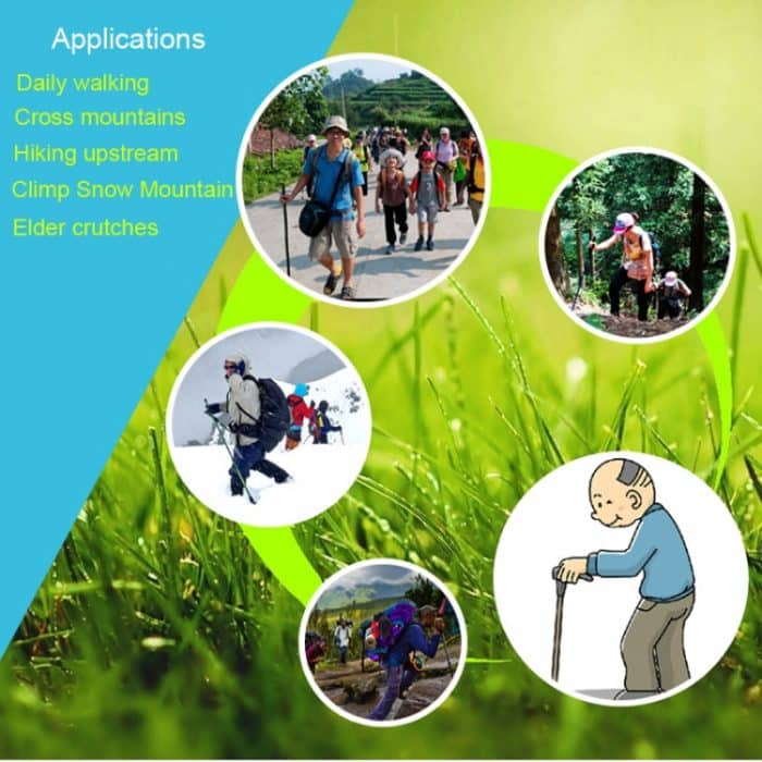 135 cm verstellbare, tragbare Aluminium-Trekkingstöcke für den Außenbereich, Orange#135cm, Red#135cm, Green#135cm, Blue#135cm – Bild 10