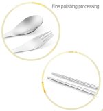 Dreiteiliges Outdoor-Besteck, Fluorescent green, Orange, Purple – Bild 4