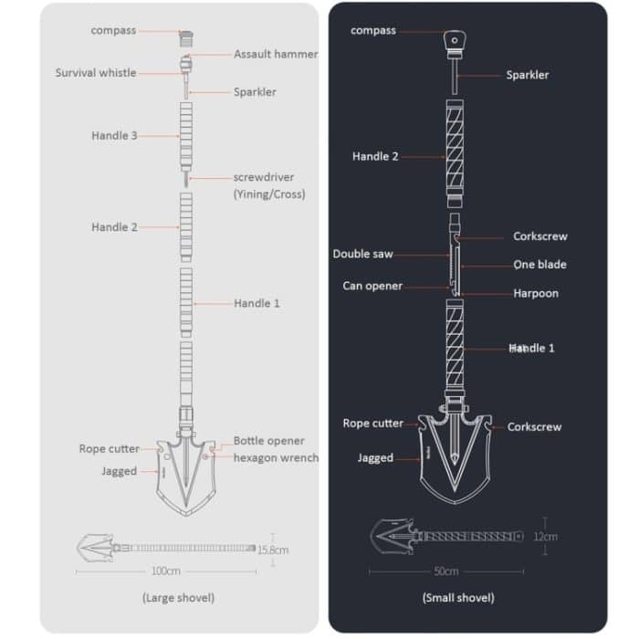 Nextool Multifunktionale faltbare Schneeschaufel, Camping-Werkzeug, Schaufel-Sets – Bild 6