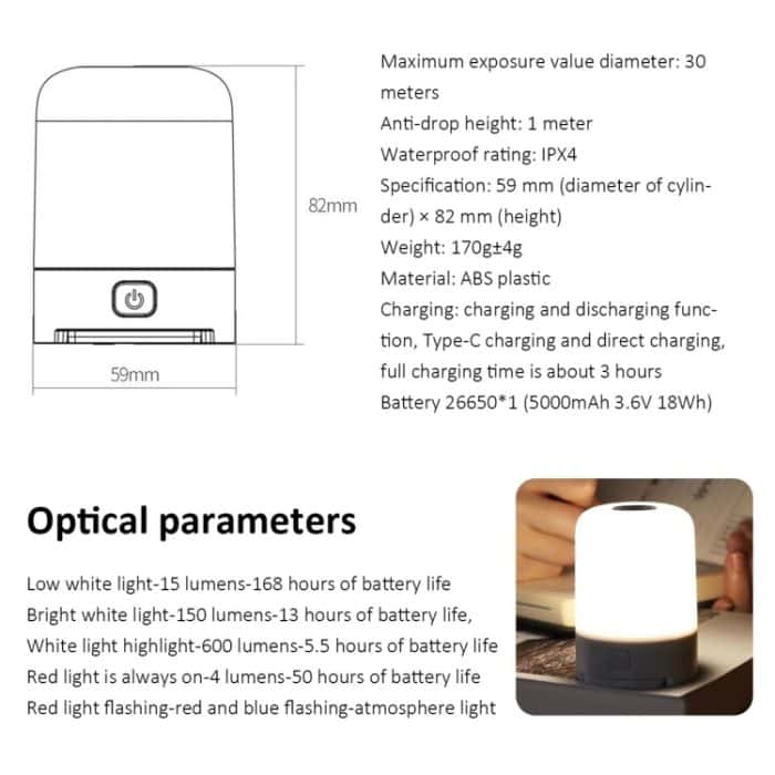 Kleiner tragbarer multifunktionaler licht-Campinglampe im Freien – Bild 8