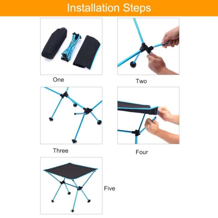 Outdoor Camping Tragbarer Leichter Klapptisch Oxford Tuch Luftfahrt Aluminium Picknick Grilltisch, Barbecue Table(black), Barbecue Table(blue), Barbecue Table(orange), Barbecue Table(red) – Bild 8