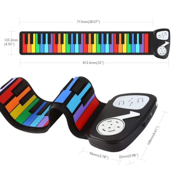 49-Tasten-Handrollen-Silikon-Elektro-Klavier für Kinder, colored – Bild 6