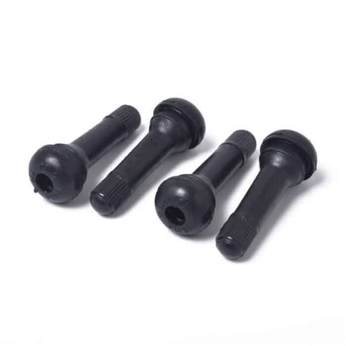 Snap-in Short Black Rubber Valve Stem (TR414) 4er-Pack mit Ventilkernschlüssel für schlauchlose 11,5-mm-Felgenlöcher mit 0,453 Zoll bei Standard-Fahrzeugreifen – Bild 3