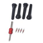 Snap-in Short Black Rubber Valve Stem (TR418) 4er-Pack mit Ventilkernschlüssel für schlauchlose 11,5-mm-Felgenlöcher mit 0,453 Zoll bei Standard-Fahrzeugreifen