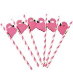 50 PCs 3D Flamingo Dschungel Papierstrohhörer Partydekorationen Cocktail -Strohhalm (rosa) – Bild 5