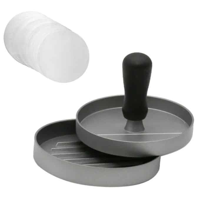 Haushaltslebensmittel Aluminiumlegierung Küche Antihaftbeschichtung Druck Fleisch Pastetchen Kuchen Hamburger Form mit 40 PCS seitigen Silikonpapieren – Bild 2