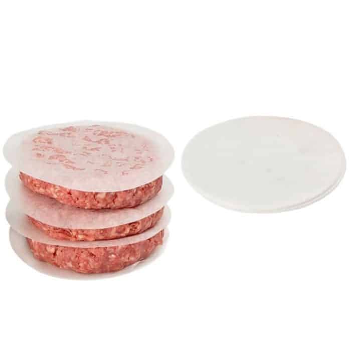 Haushaltslebensmittel Aluminiumlegierung Küche Antihaftbeschichtung Druck Fleisch Pastetchen Kuchen Hamburger Form mit 40 PCS seitigen Silikonpapieren – Bild 5