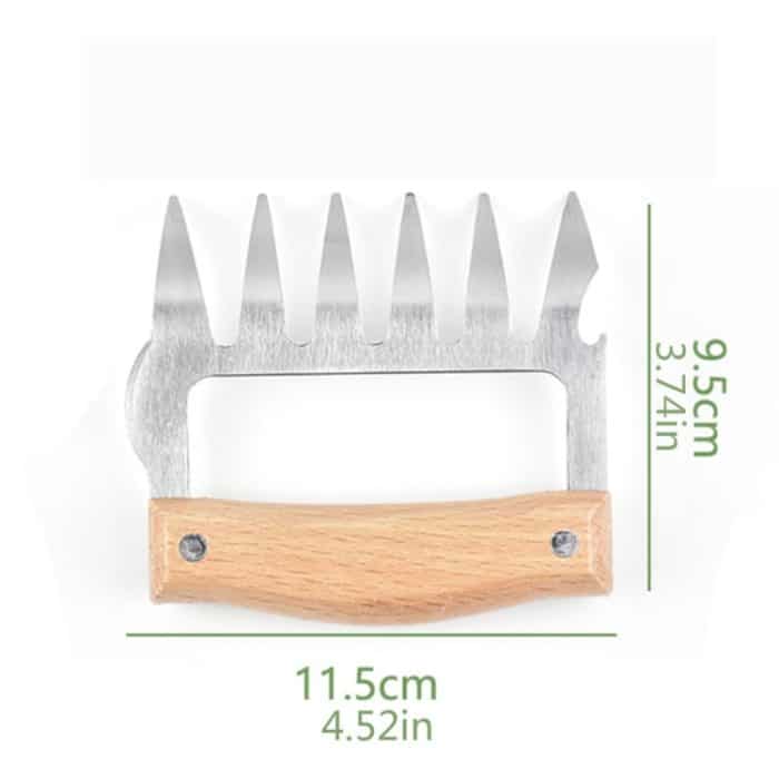 2 Stück Bärenklauen-förmige Edelstahl-Grillgabel, Huhn, geschredderter Holzgriff, rutschfest, kreative Küchengabel, Kralle, Fleischklauenspalter mit, Meat Claw Splitter(Redwood), Meat Claw Splitter(Wood color) – Bild 4
