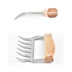 2 Stück Bärenklauen-förmige Edelstahl-Grillgabel, Huhn, geschredderter Holzgriff, rutschfest, kreative Küchengabel, Kralle, Fleischklauenspalter mit, Meat Claw Splitter(Redwood), Meat Claw Splitter(Wood color) – Bild 7