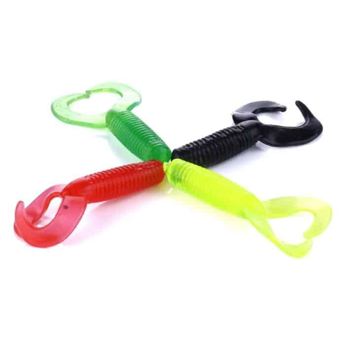 HENGJIA SO105 20 Stück 3,5 cm/0,9 g Doppelschwanz-Köder, weicher Köder zum Meeresangeln – Bild 3