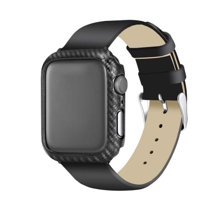 ENKAY Hat-Prince 2-in-1-Carbonfaser-Textur TPU Halbbeschichtete Schutzhülle + 3D-Vollbild-PET-HD-Displayschutzfolie für gebogene Wärme für Apple Watch-Serien 5 und 4 mit 40 mm – Bild 4