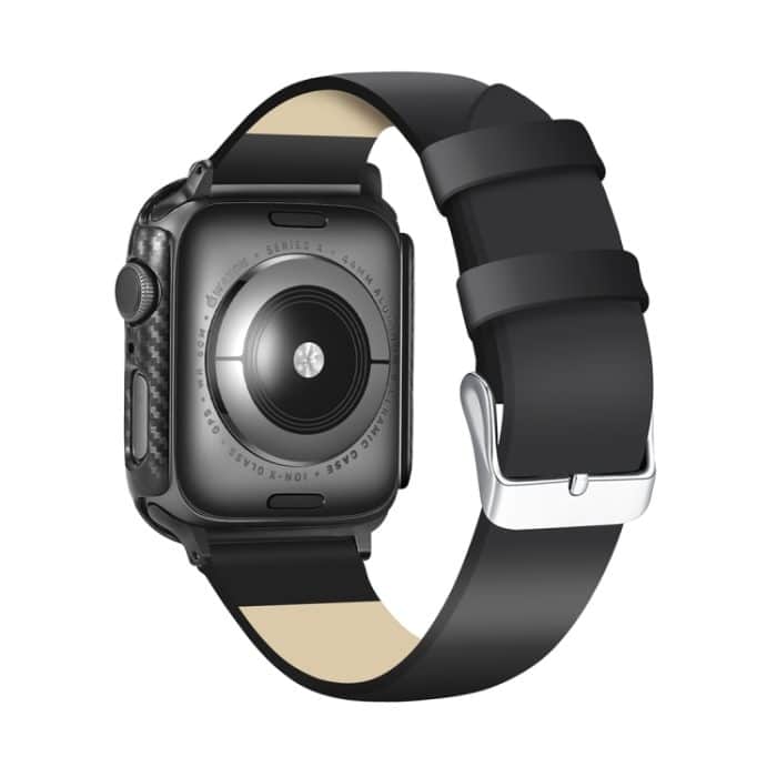 ENKAY Hat-Prince 2-in-1-Carbonfaser-Textur TPU Halbbeschichtete Schutzhülle + 3D-Vollbild-PET-HD-Displayschutzfolie für gebogene Wärme für Apple Watch Series 5 & 4 44 mm – Bild 5