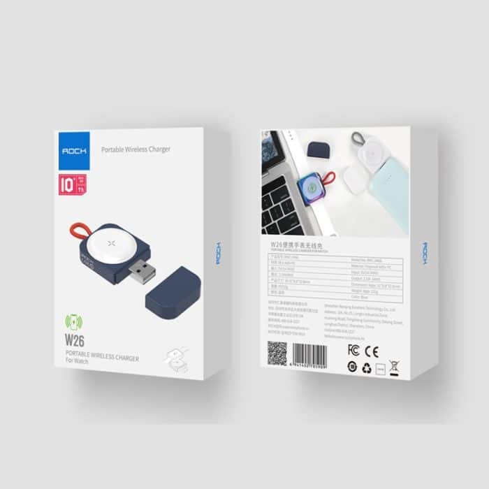 ROCK W26 Tragbares magnetisches kabelloses Ladegerät für Apple Watch, W26 USB Interface – Bild 15