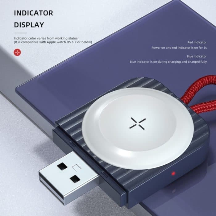 ROCK W26 Tragbares magnetisches kabelloses Ladegerät für Apple Watch, W26 USB Interface – Bild 10