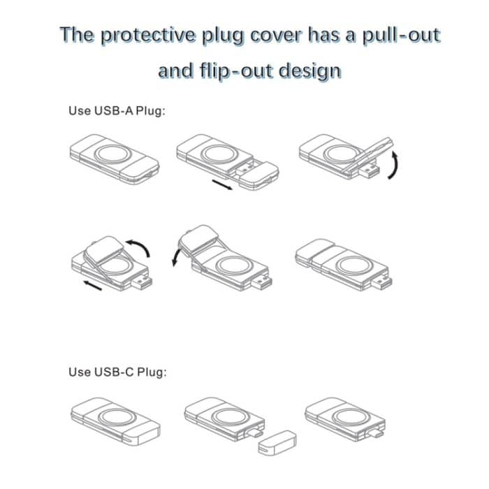 U8 USB / Typ-C Magnetisches kabelloses Ladegerät Schnellladegerät für die Apple Watch-Serie, U8 – Bild 4