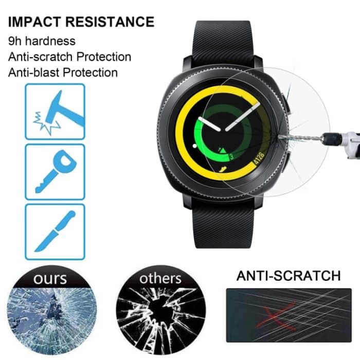 ENKAY Hat-Prince für Samsung Gear Sport Smartwatch 0,2 mm 9H Oberflächenhärte 2,15 D Explosionsgeschützte Hartglasfolie – Bild 4