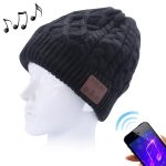 Gewellte, strukturierte gestrickte Bluetooth-Headset-warme Wintermütze mit Mikrofon für Jungen, Mädchen und Erwachsene