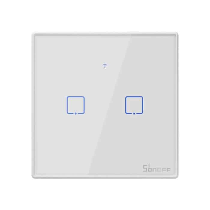 Sonoff T2 Touch 86 mm Wandschalter für gehärtete Glasscheiben Smart Home Light Touch-Schalter, kompatibel mit Alexa und Google Home, AC 100V-240V, EU-Stecker – Bild 1