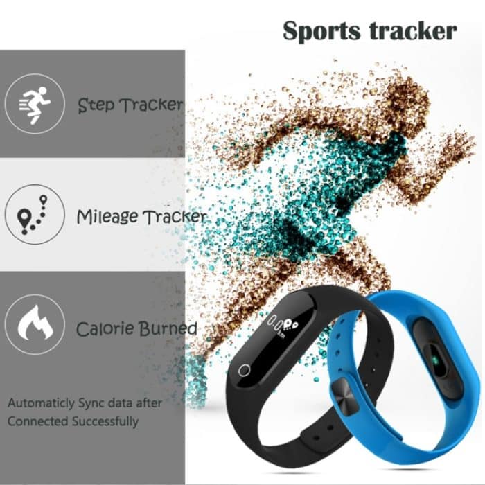 TLW25 Bluetooth-Smart-Armband mit 0,42-Zoll-OLED-Display, IP66 wasserdicht, unterstützt Herzfrequenzmesser/Schrittzähler/Anruferinnerung/Schlafmonitor/Sitzungserinnerung/Alarm/Fernerfassung, kompatibel mit Android- und iOS-Telefonen, 25 Black, 25 Blue – Bild 4