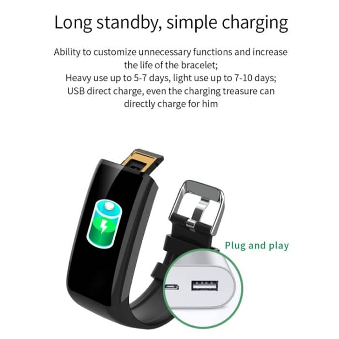 C21 1,14 Zoll IPS-Farbbildschirm Smart-Armband IP67 wasserdicht, unterstützt Anruferinnerung/Herzfrequenzüberwachung/Blutdrucküberwachung/Schlafüberwachung/Sitzungserinnerung/weibliche physiologische Erinnerung – Bild 4