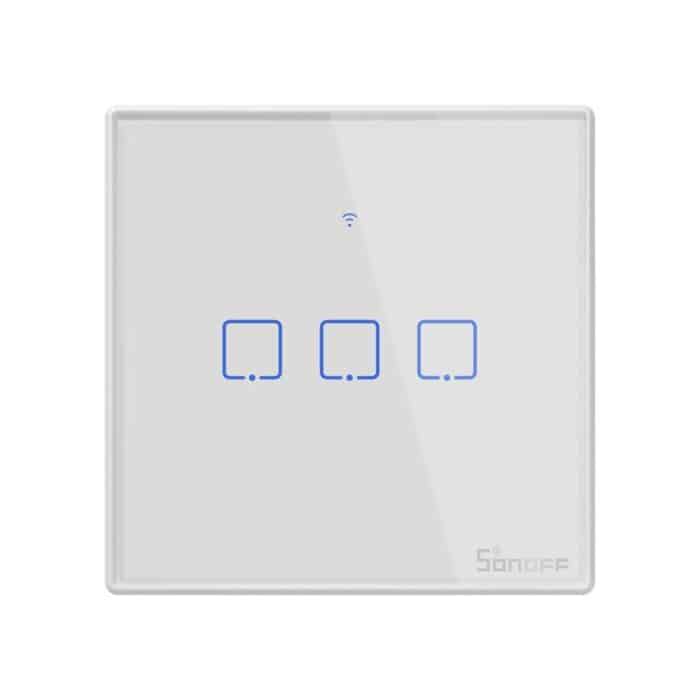 Sonoff T2 Touch 86 mm Wandschalter für gehärtete Glasscheiben Smart Home Light Touch-Schalter, kompatibel mit Alexa und Google Home, AC 100V-240V, EU-Stecker – Bild 2